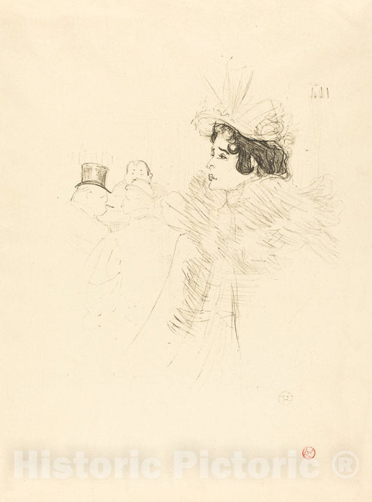 Art Print : Henri de Toulouse-Lautrec, Miss Belfort Belfort au Irish and American Bar, Rue Royale, 1895 - Vintage Wall Art