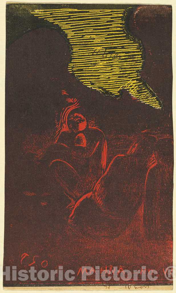 Art Print : Paul Gauguin, Mahna no Varua Ino (The Demon Speaks) [Verso], c.1895 - Vintage Wall Art