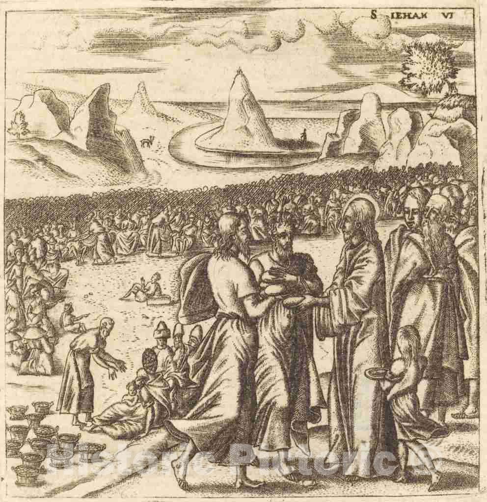 Art Print : LÃ©onard Gaultier, The Miracle of The Loaves and The Fishes, c.1576 - Vintage Wall Art
