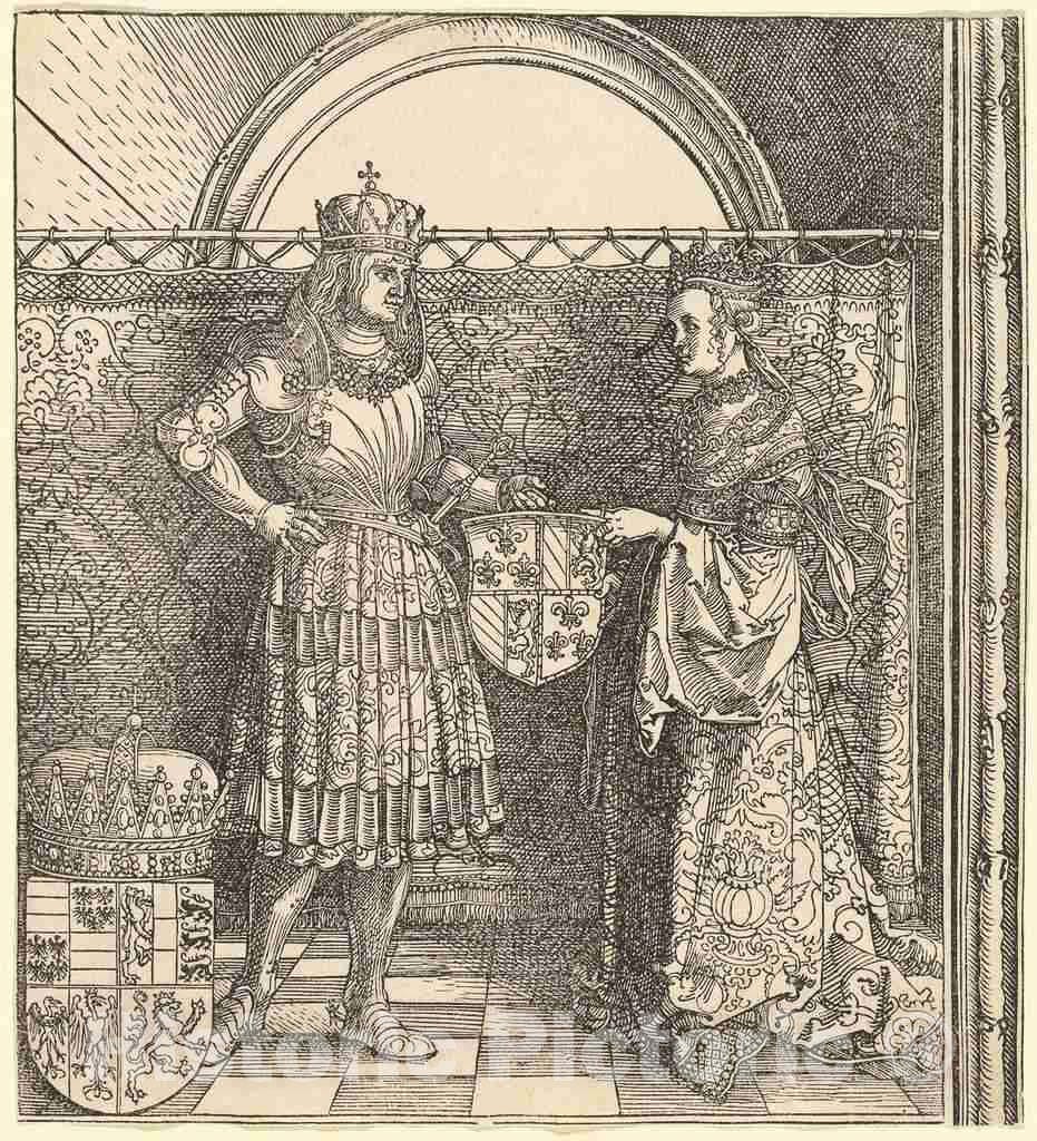 Art Print : Albrecht DÃ¼rer, The Betrothal of Maximilian with Mary of Burgundy, 1511 - Vintage Wall Art