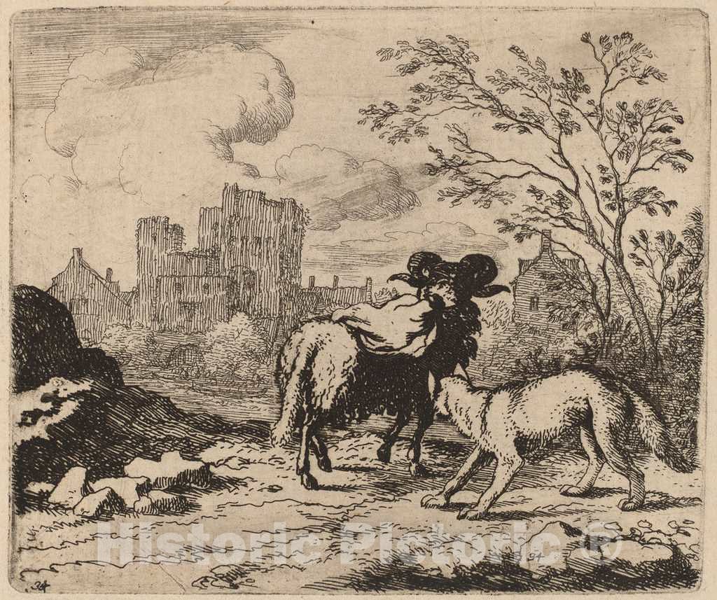 Art Print : Allart Van Everdingen, Reynard Asks The Ram to Deliver a Document, c.1651 - Vintage Wall Art