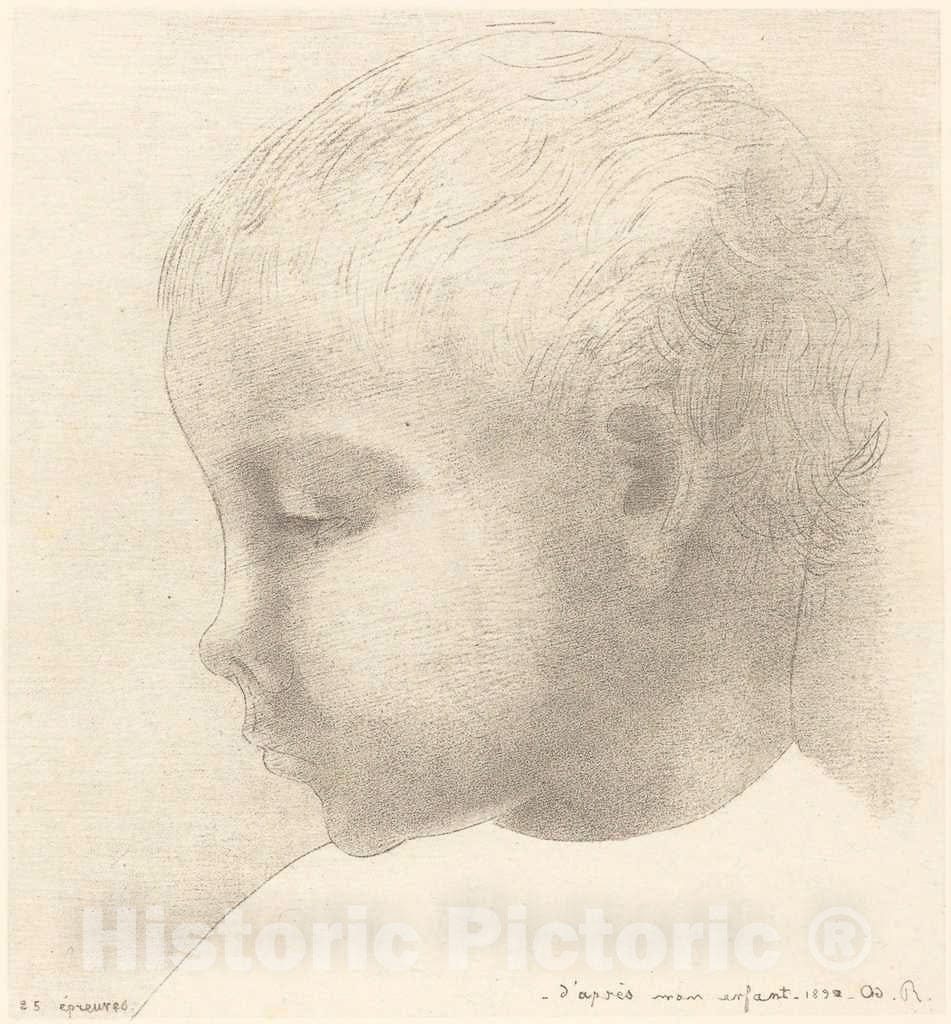 Art Print : Odilon Redon, Mon Enfant (My Child), 1892 - Vintage Wall Art
