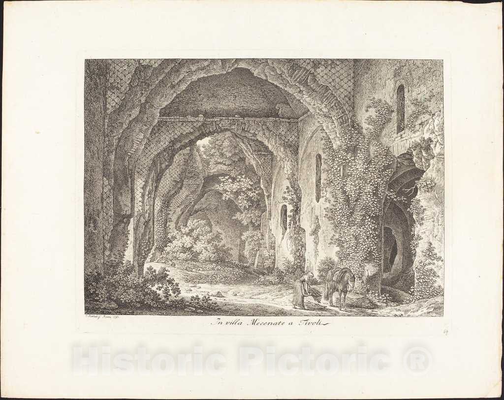 Art Print : Johann Christian Reinhart, in Villa Mecenate, d792 - Vintage Wall Art