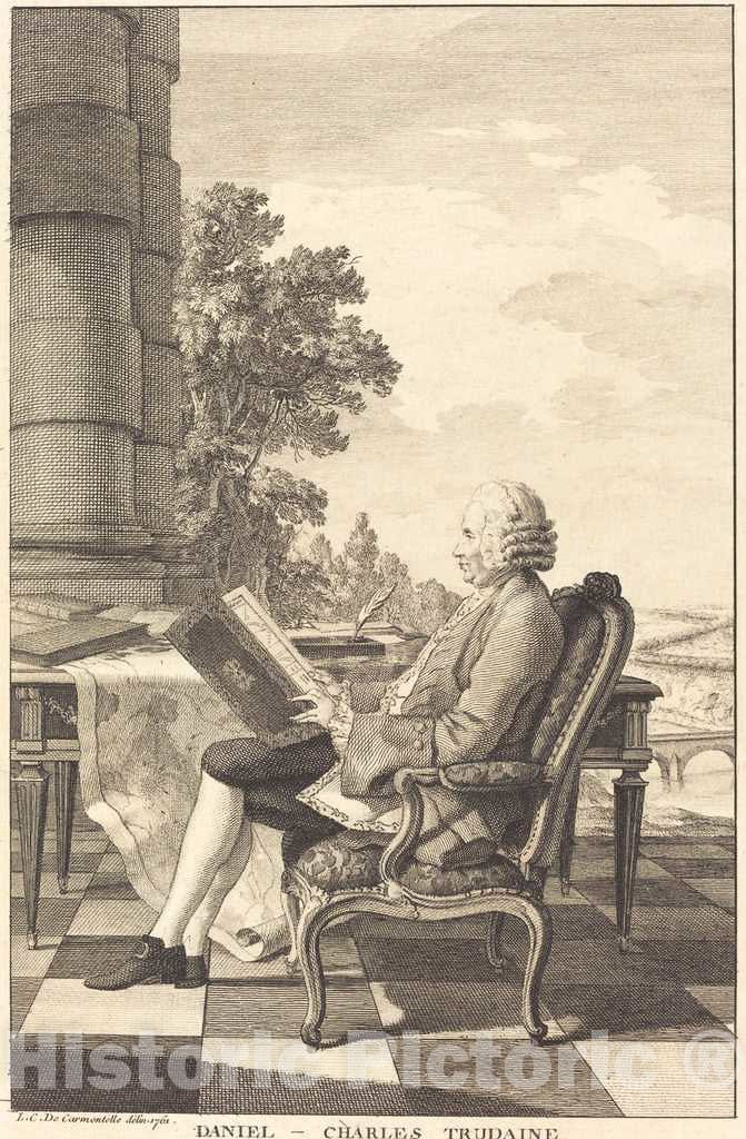 Art Print : Carmontelle, Daniel-Charles Trudaine, c. 1761 - Vintage Wall Art