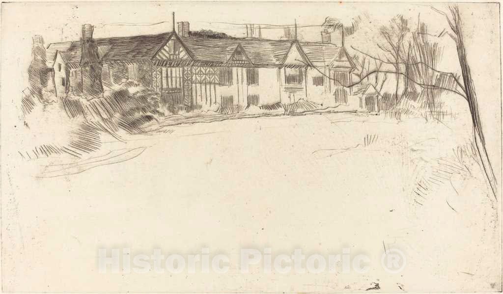 Art Print : James McNeill Whistler, Speke Hall, No.2, 1875 - Vintage Wall Art