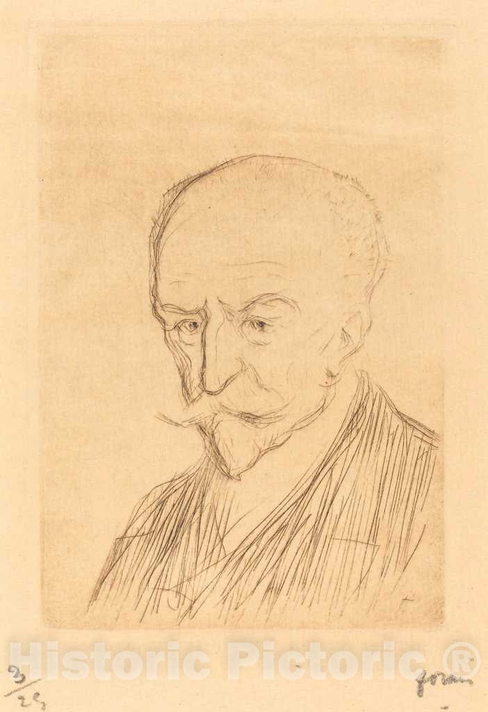 Art Print : Louis Forain, J.-K. Huysmans, 1909 - Vintage Wall Art