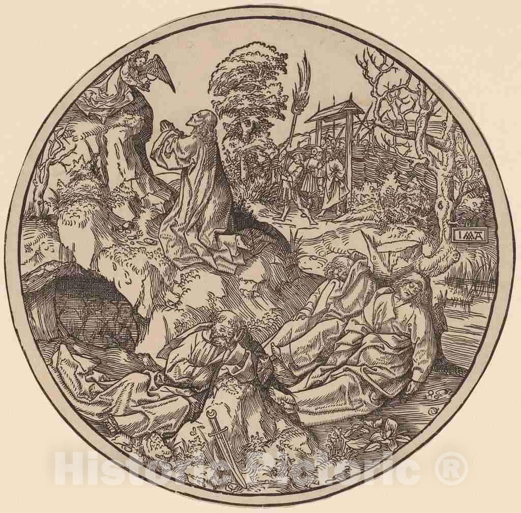 Art Print : Jacob Cornelisz Van Oostsanen, Christ on The Mount of Olives, 1512 - Vintage Wall Art