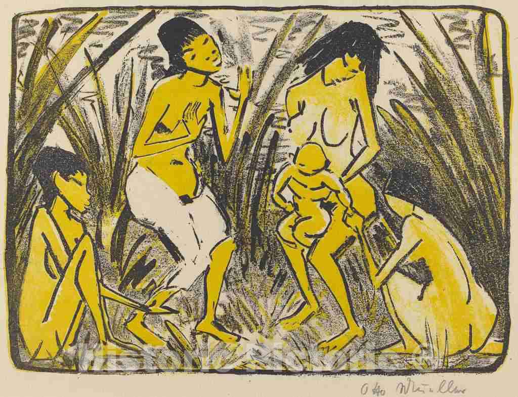 Art Print : Otto MÃ¼ller, Finding of Moses (Auffindung des Moses), c. 1920 - Vintage Wall Art