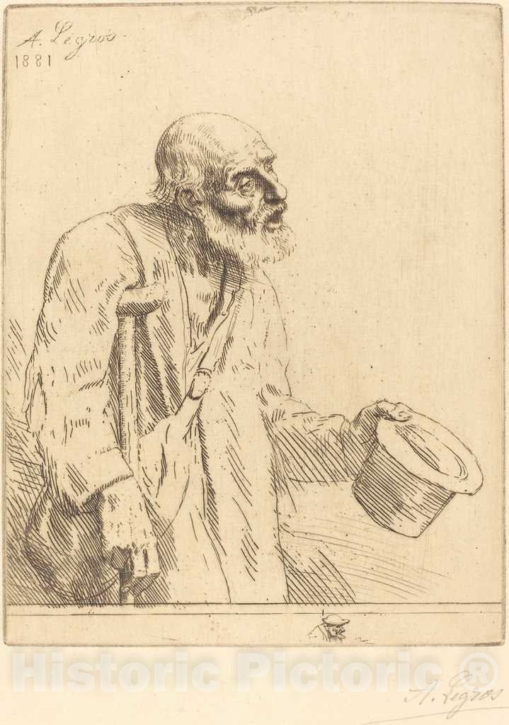 Art Print : Alphonse Legros, Beggar (Le Mendiant), 1881 - Vintage Wall Art