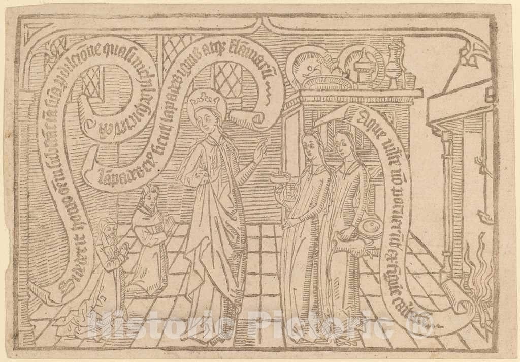 Art Print : Page from Canticum Canticorum: 2nd Edition, in or After 1465 - Vintage Wall Art 2nd Edition v2, Netherlandish 15th Century