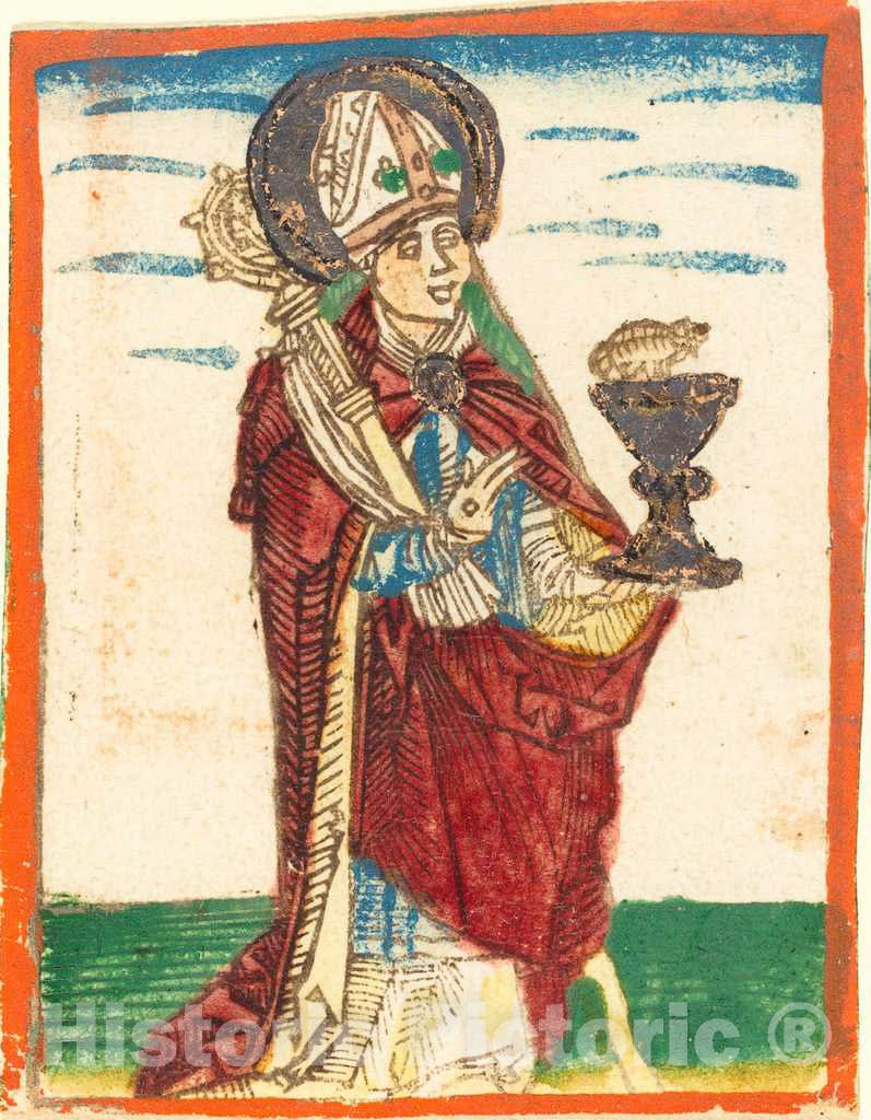 Art Print : Saint Conrad of Constance, c.1485 - Vintage Wall Art