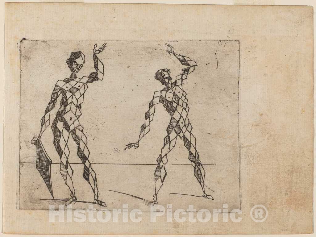 Art Print : Giovanni Battista Bracelli, from Bizzarie di varie Figure, 1624 - Vintage Wall Art
