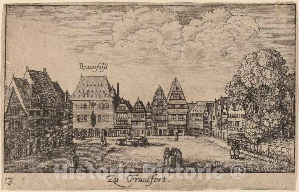Art Print : Wenceslaus Hollar, Frankfort, 1635 - Vintage Wall Art