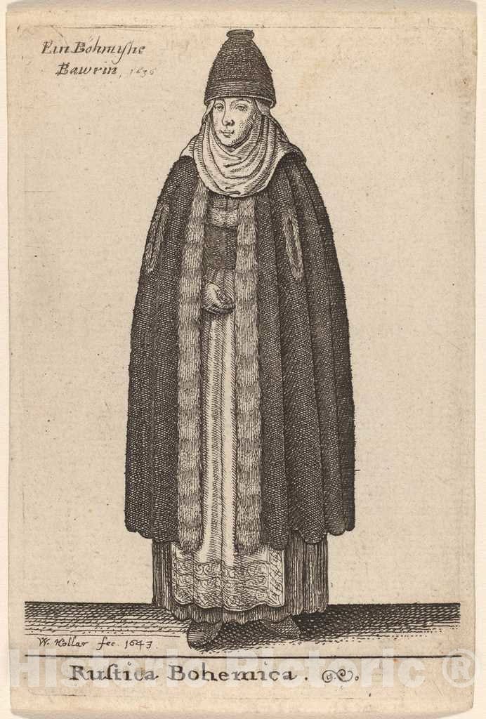 Art Print : Wenceslaus Hollar, Rustica Bohemica, 1643 - Vintage Wall Art