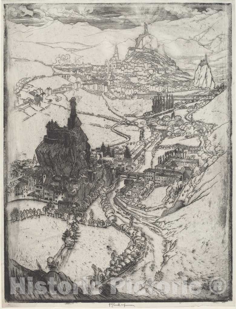 Art Print : Joseph Pennell, Le PUY, 1894 - Vintage Wall Art