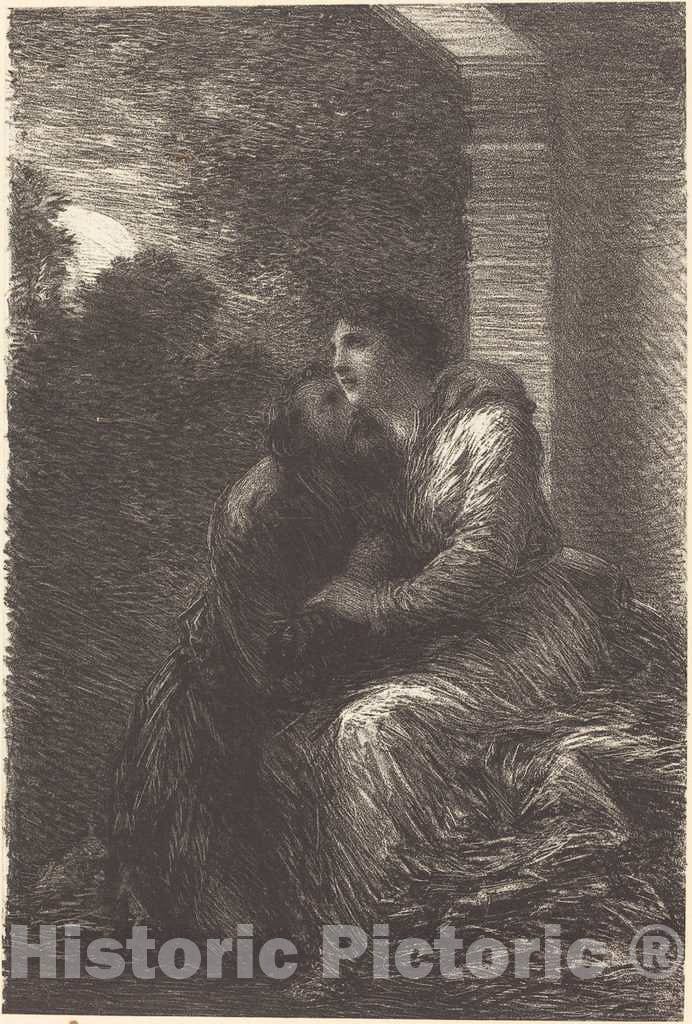 Art Print : Henri Fantin-Latour, Love Scene from Act III of Lohengrin, 1886 - Vintage Wall Art
