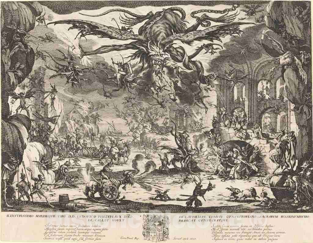 Art Print : Jacques Callot, The Temptation of Saint Anthony [Second Version], 1635 - Vintage Wall Art