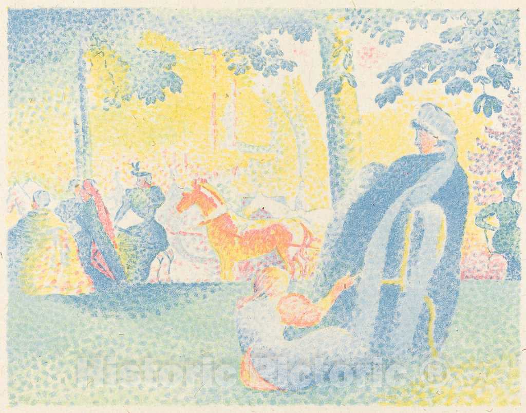 Art Print : Henri Edmond Cross, Les Champs-ElysÃ©es, 1898 - Vintage Wall Art