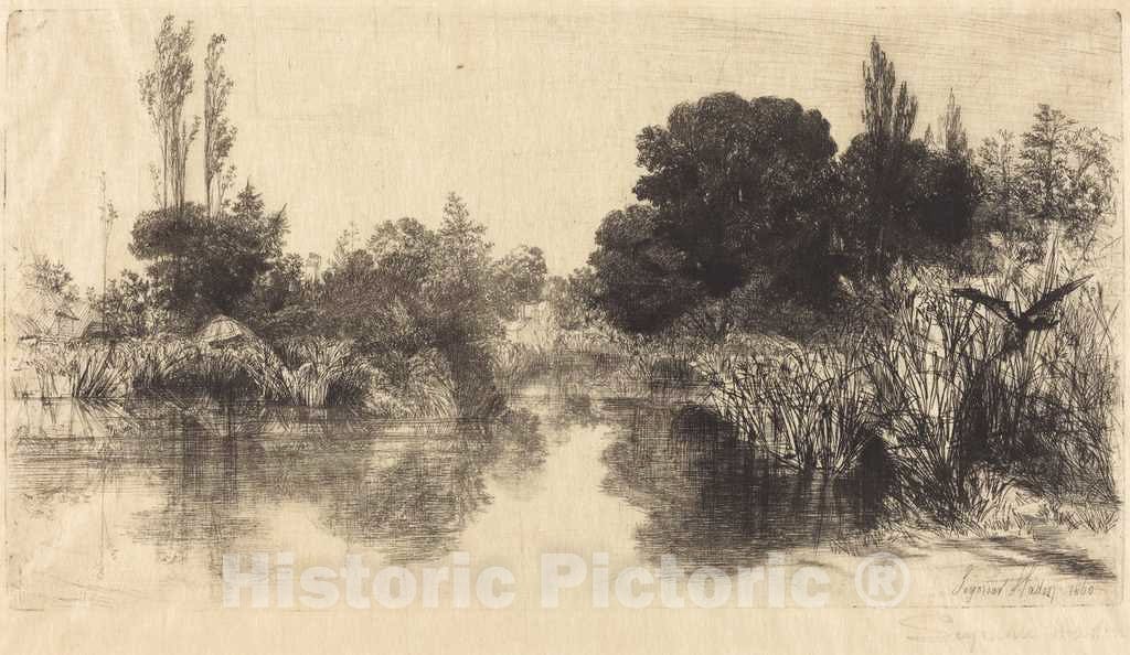 Art Print : Francis Seymour Haden, Shere Mill Pond (The Larger Plate), in or After 1860 - Vintage Wall Art