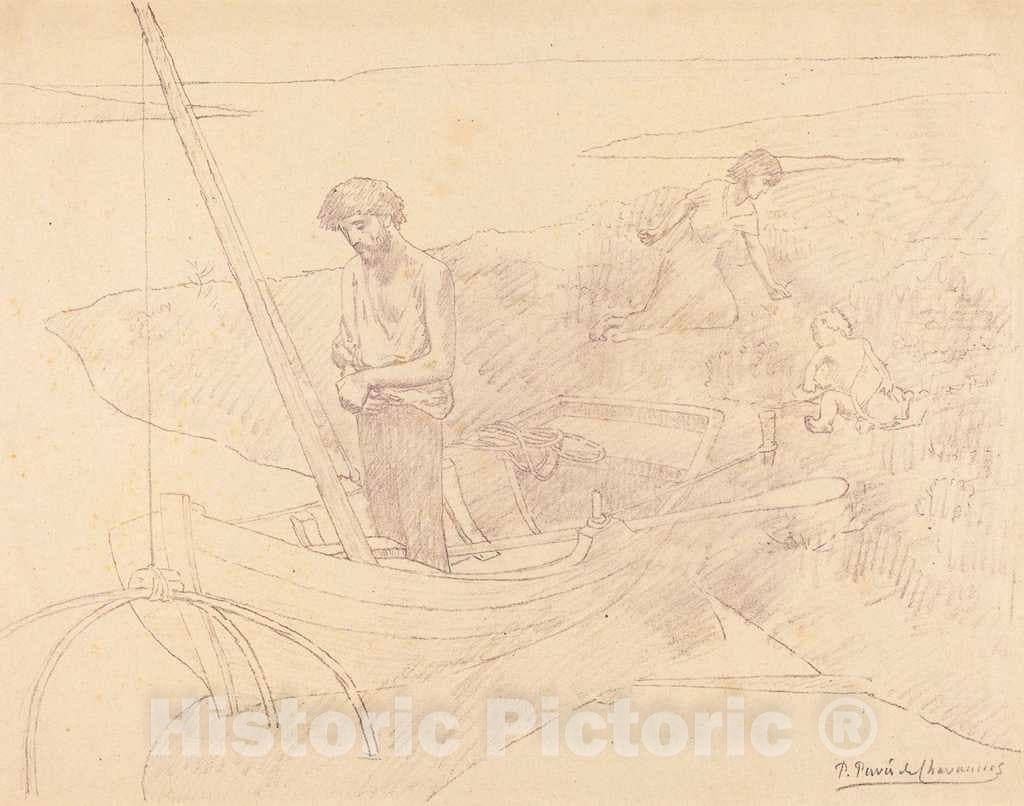Art Print : Pierre Puvis de Chavannes, The Poor Fisher (Le pauvre pecheur) - Vintage Wall Art