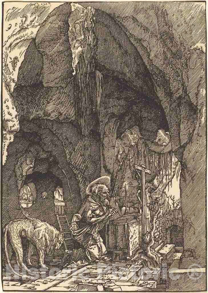Art Print : Albrecht Altdorfer, Saint Jerome in The Cave, 1515 - Vintage Wall Art