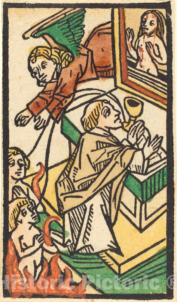 Art Print : The Mass of Saint Gregory, c.1475 - Vintage Wall Art