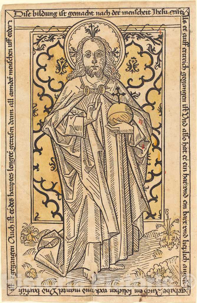 Art Print : Christ as Salvator Mundi, c. 1470 - Vintage Wall Art