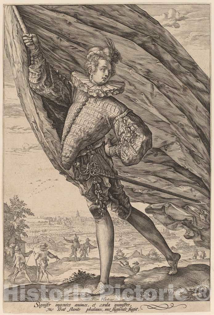 Art Print : Hendrik Goltzius, The Great Standard Bearer, 1587 - Vintage Wall Art