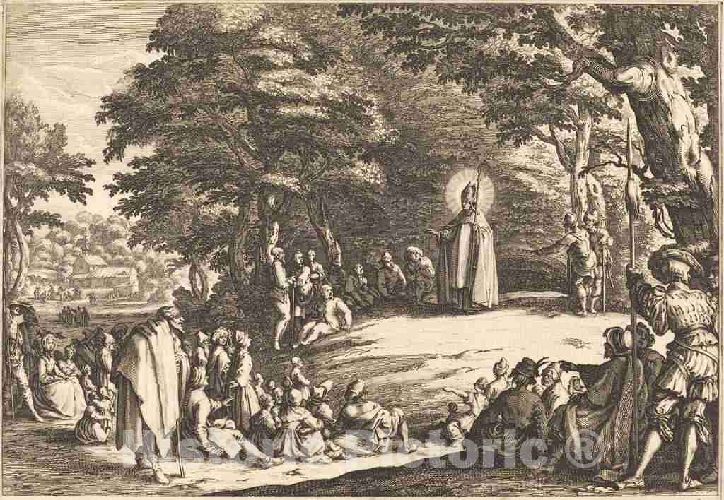 Art Print : Jacques Callot, Saint Amond, 1621 - Vintage Wall Art