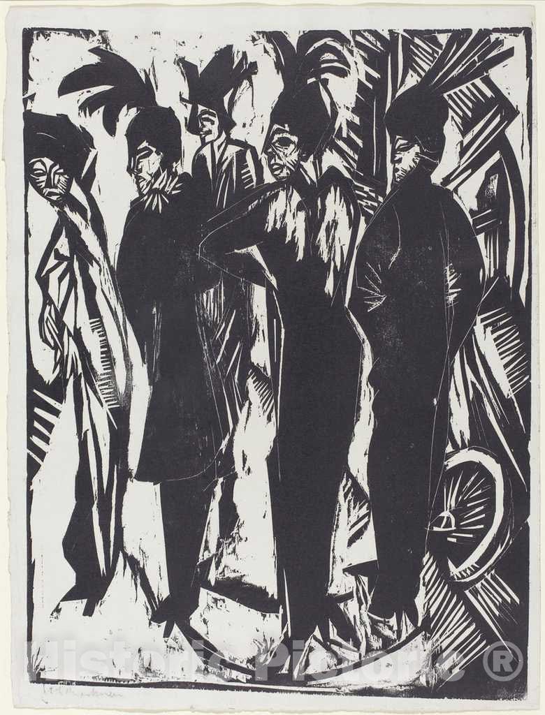 Art Print : Ernst Ludwig Kirchner, Five Women on The Street, 1914 - Vintage Wall Art