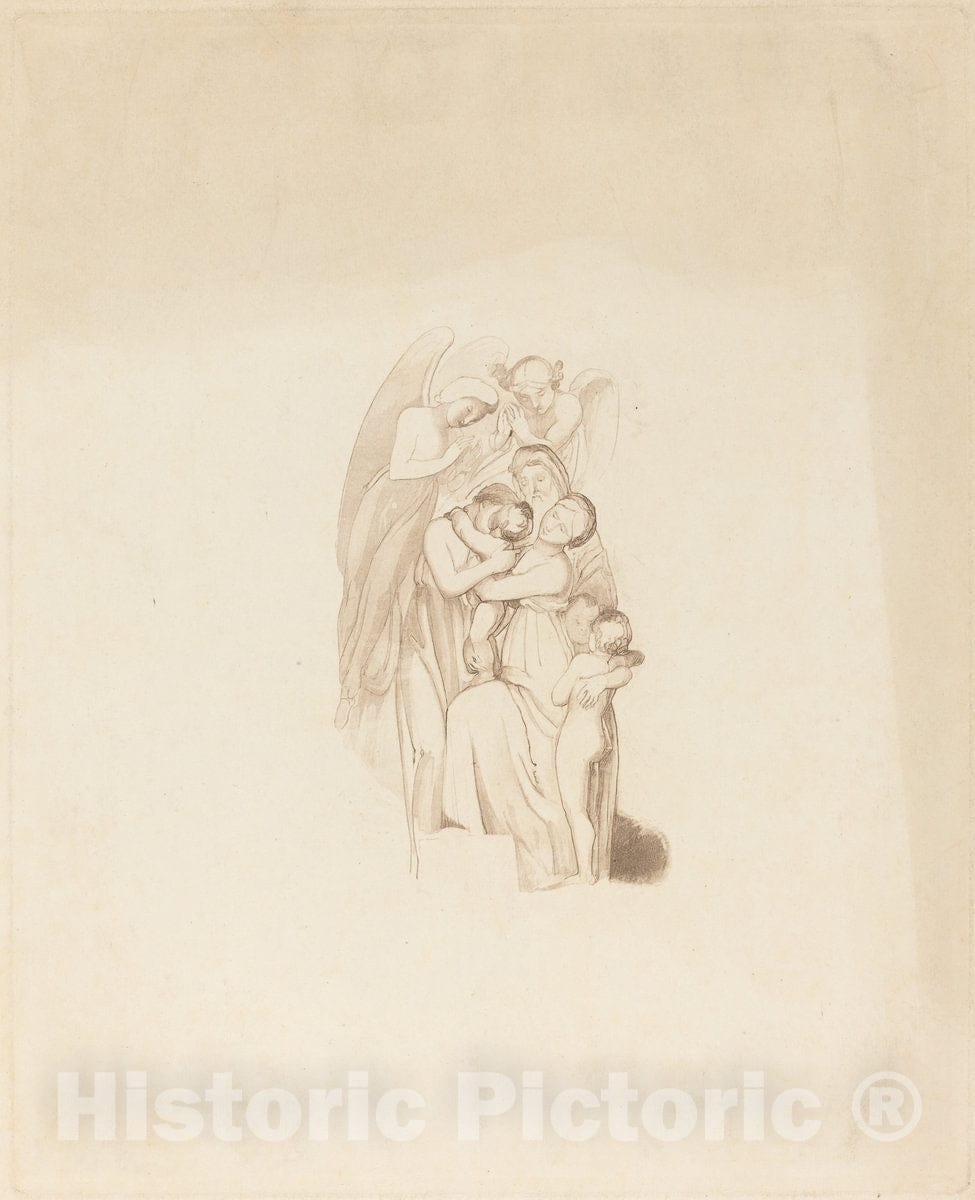 Art Print : Holy Family? with Angels, 19th Century - Vintage Wall Art
