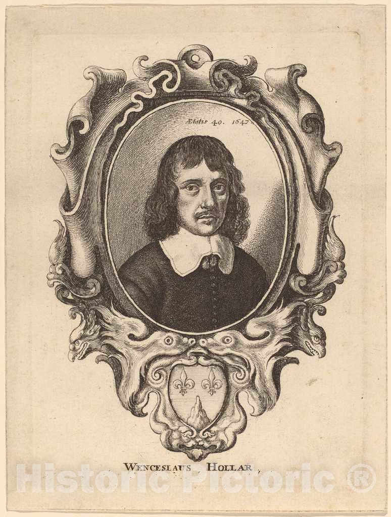 Art Print : Wenceslaus Hollar, Self-Portrait, 1647 - Vintage Wall Art