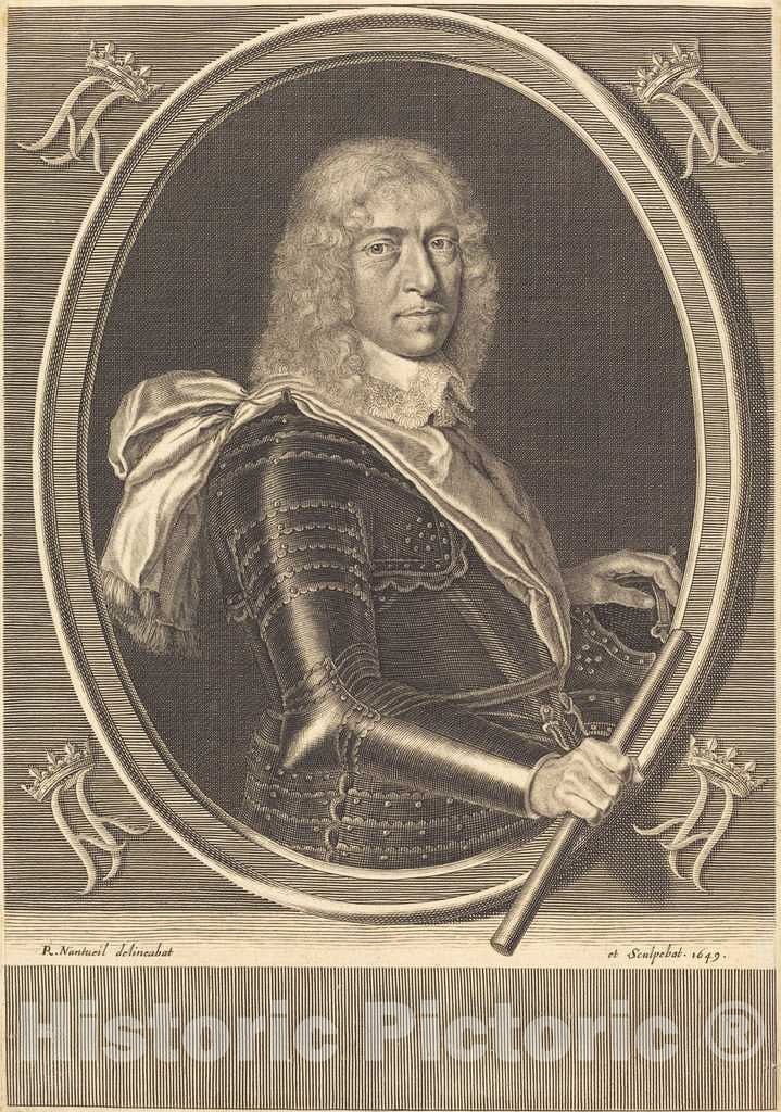 Art Print : Robert Nanteuil, Louis de Bourbon-Vendome, Duc de Mercoeur, 1649 - Vintage Wall Art