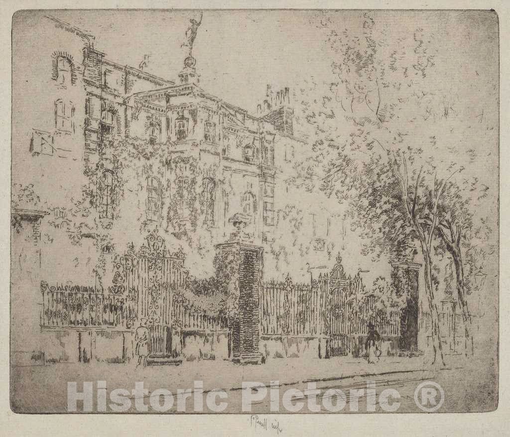 Art Print : Joseph Pennell, Rossetti's House, 1906 - Vintage Wall Art