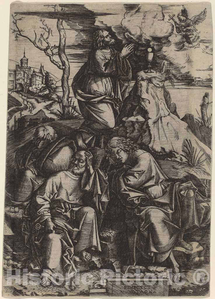 Art Print : Benedetto Montagna, The Agony in The Garden, c.1507 - Vintage Wall Art
