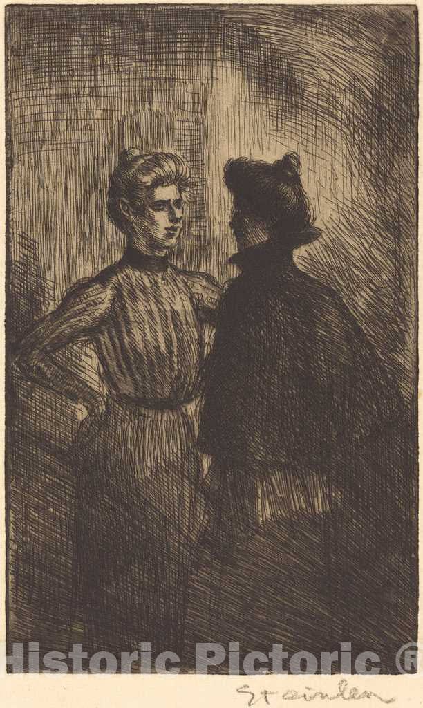 Art Print : ThÃ©ophile Alexandre Steinlen, The Encounter (Recontre), 1902 - Vintage Wall Art