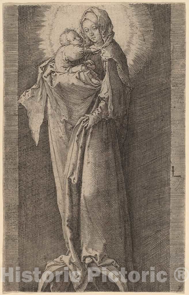 Art Print : Lucas Van Leyden, The Virgin in The Niche, c. 1518 - Vintage Wall Art