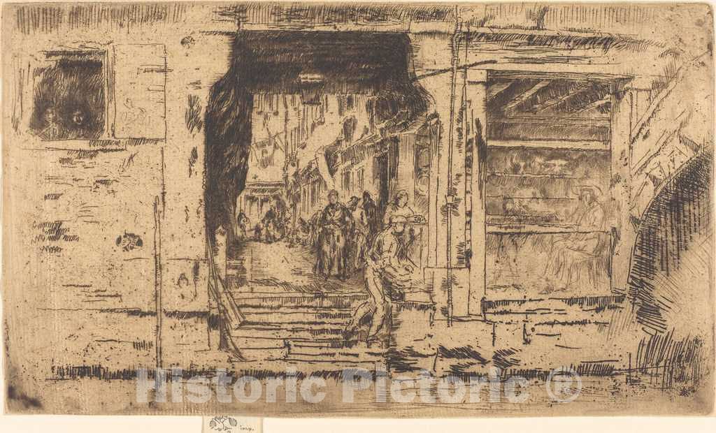 Art Print : James McNeill Whistler, Fish-Shop, Venice, 1880 - Vintage Wall Art
