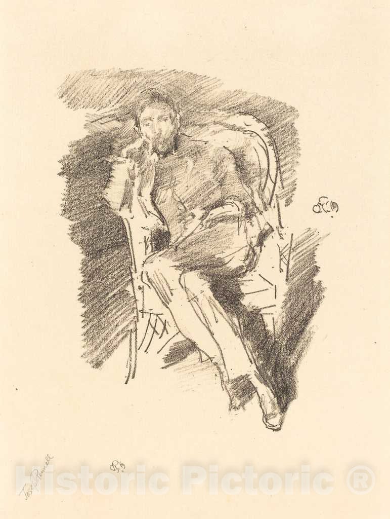 Art Print : James McNeill Whistler, Firelight: Joseph Pennell, No. 2, 1896 - Vintage Wall Art