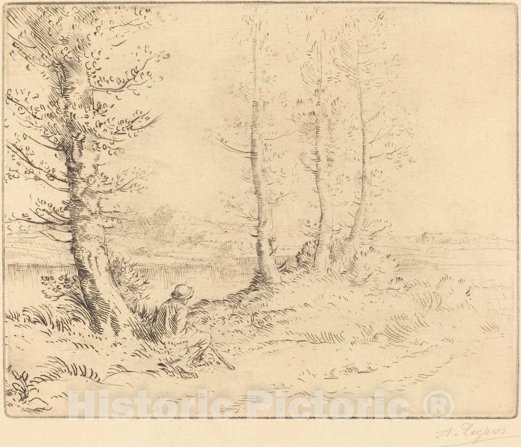 Art Print : Alphonse Legros, Along The River (Le Long de la rive) - Vintage Wall Art
