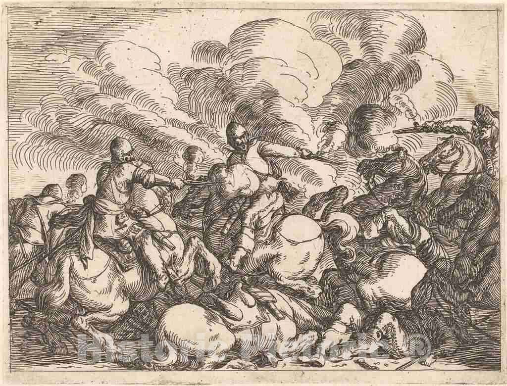Art Print : Johann Wilhelm Baur, Capricci di varie battaglie, 1635 - Vintage Wall Art
