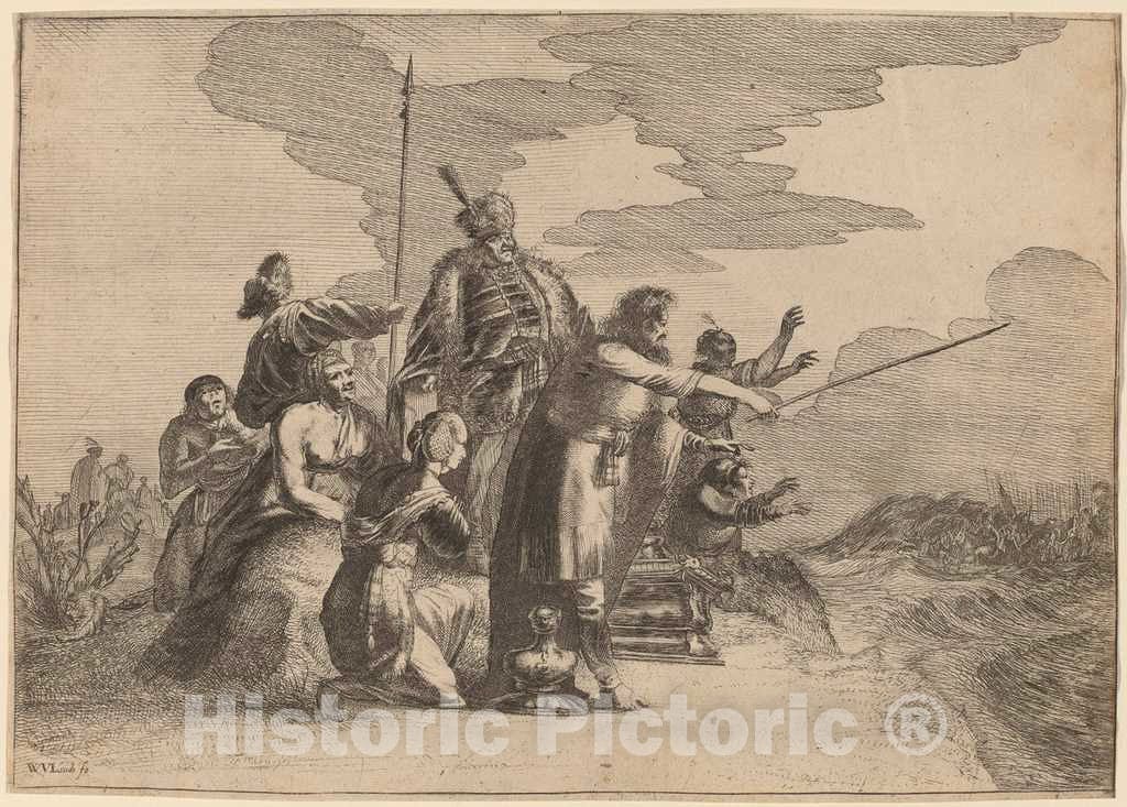 Art Print : Van Lande, Pharoah Perishing in The Red Sea - Vintage Wall Art