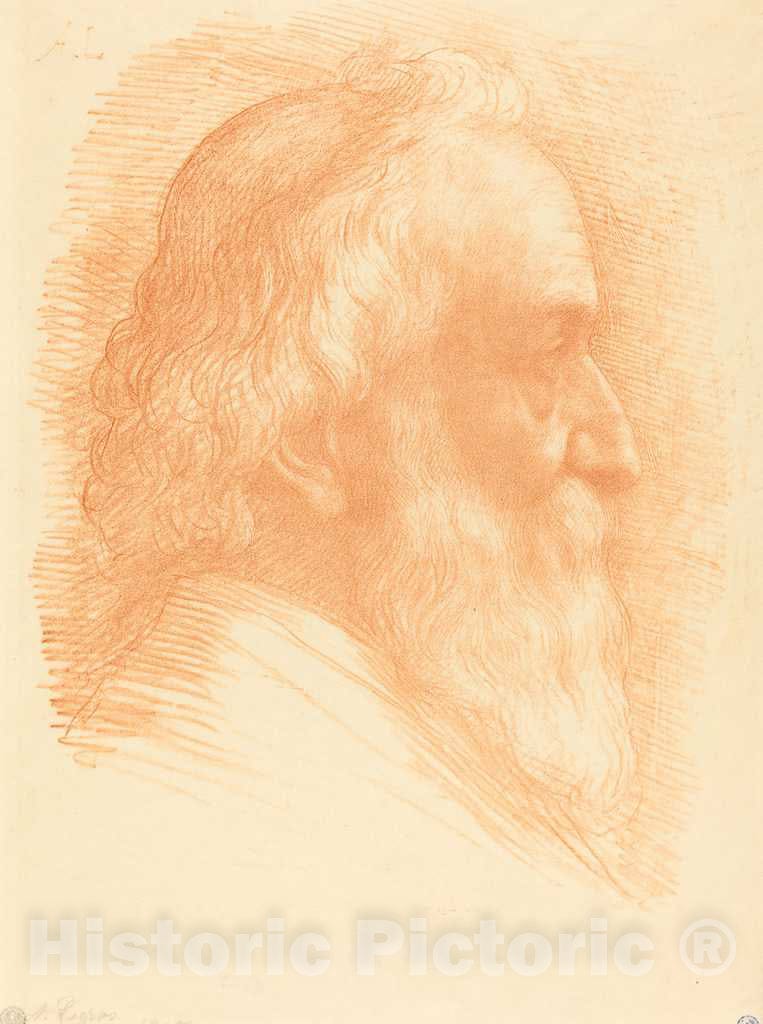 Art Print : Alphonse Legros, Self-Portrait, 10th Plate, 1905 - Vintage Wall Art