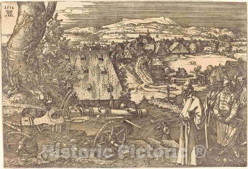 Art Print : Albrecht DÃ¼rer, Landscape with The Cannon, 1518 - Vintage Wall Art
