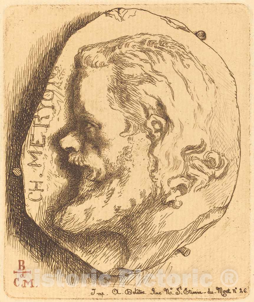 Art Print : FÃ©lix Bracquemond, Charles Meryon, 1854 - Vintage Wall Art