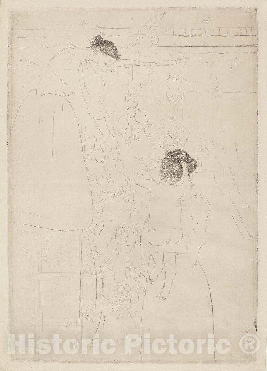 Art Print : Mary Cassatt, Gathering Fruit, c. 1893 - Vintage Wall Art