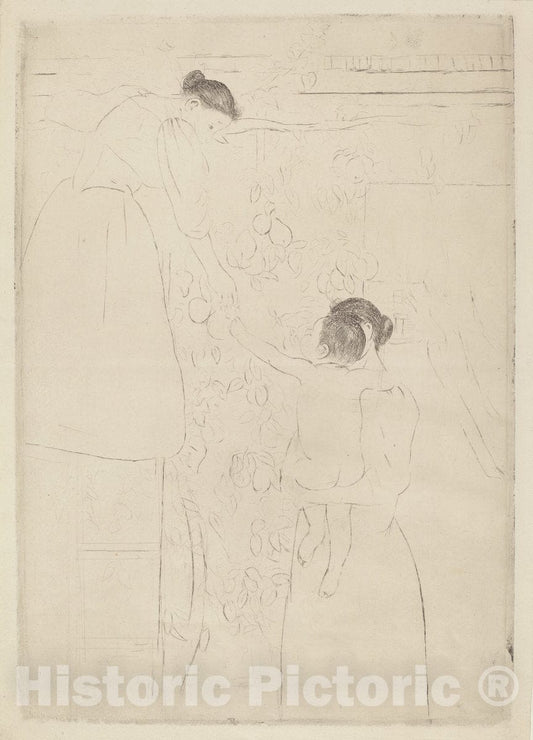 Art Print : Mary Cassatt, Gathering Fruit, c. 1893 - Vintage Wall Art