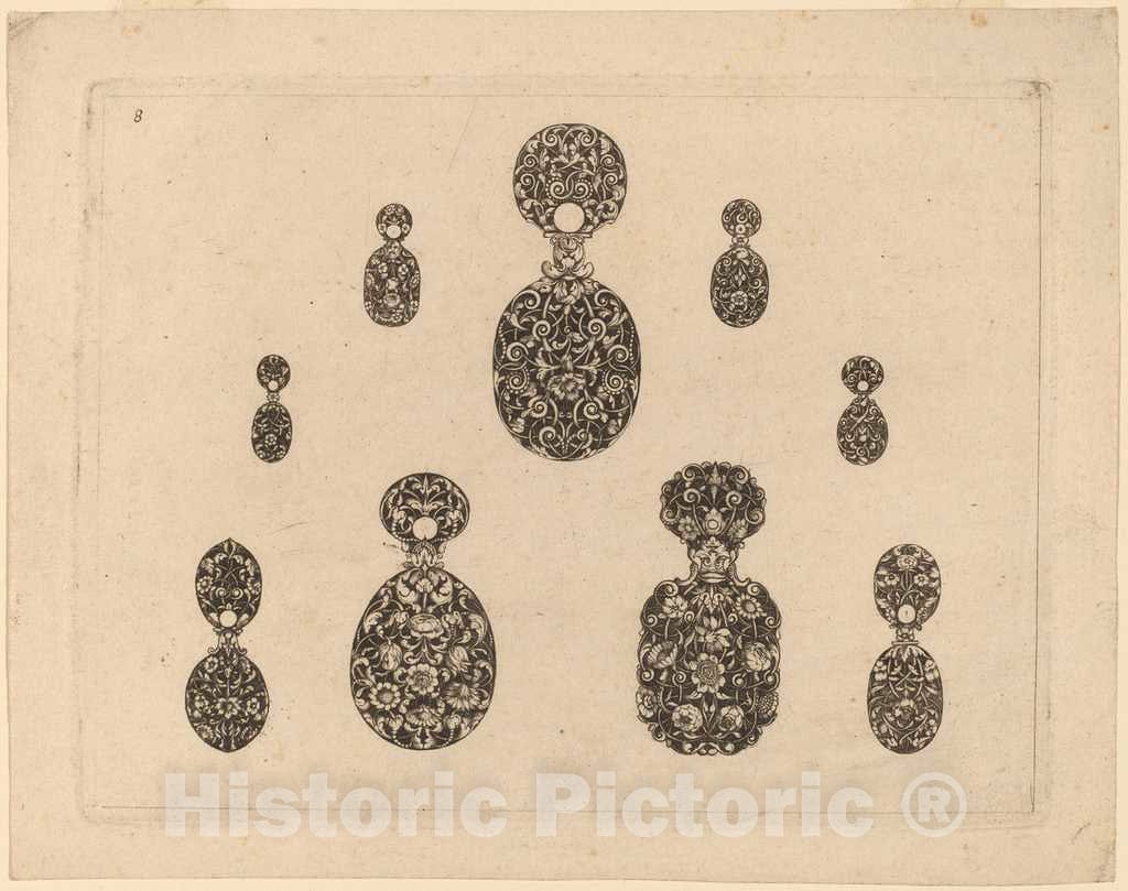 Art Print : Theodor de Bry, Jewelry Ornament - Vintage Wall Art
