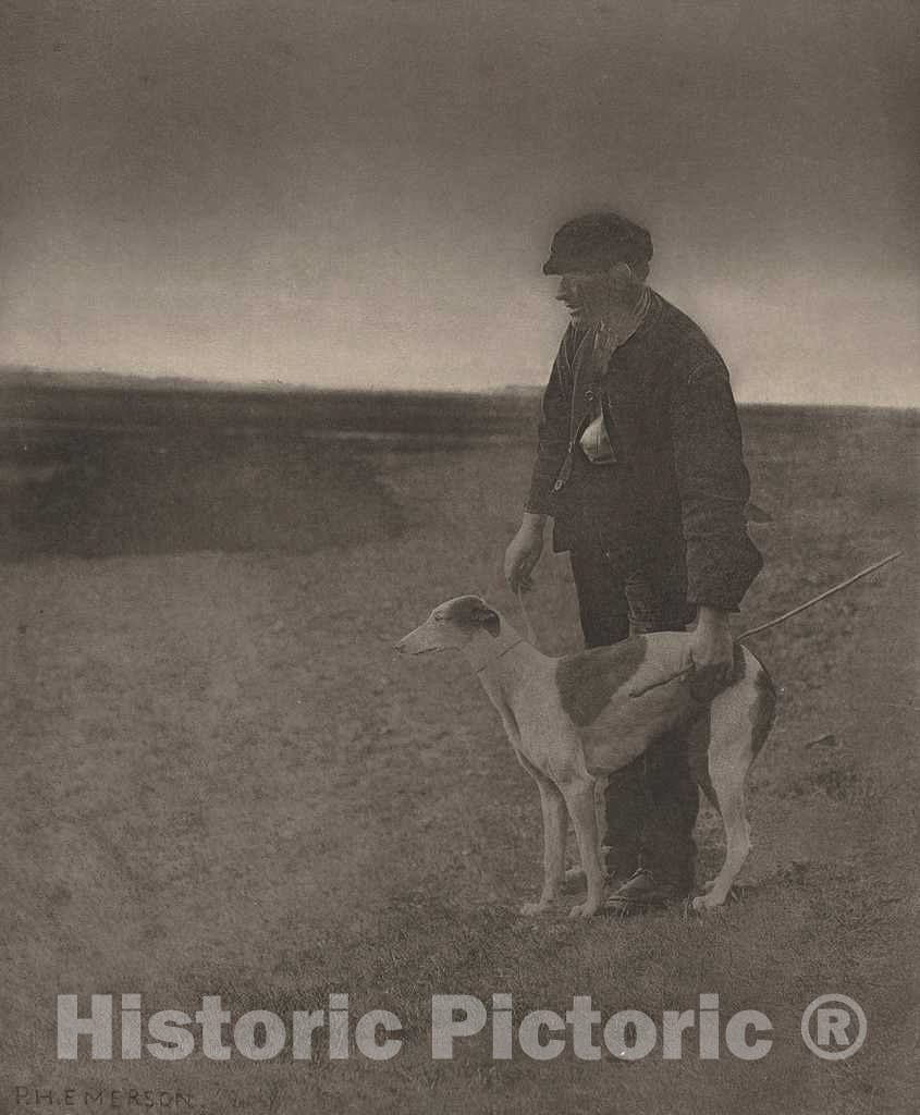 Art Print : Peter Henry Emerson, The Poacher-A Hare in View, 1888 - Vintage Wall Art