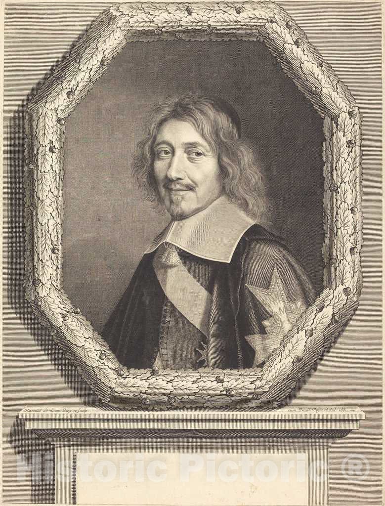Art Print : Robert Nanteuil, Chancellor Michel Le Tellier, 1661 - Vintage Wall Art